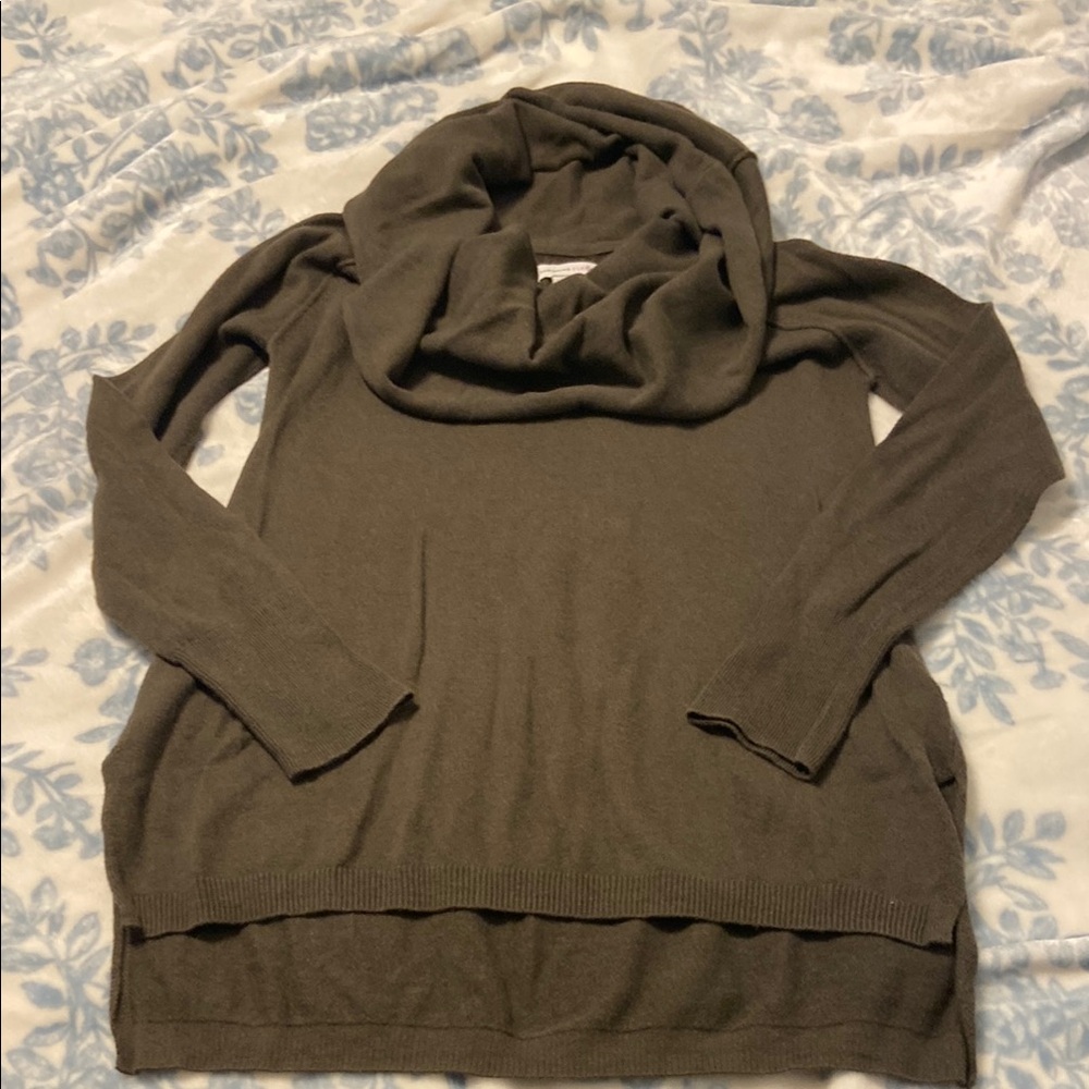 Shrinking Violet olive Green Cowl Neck Sweater